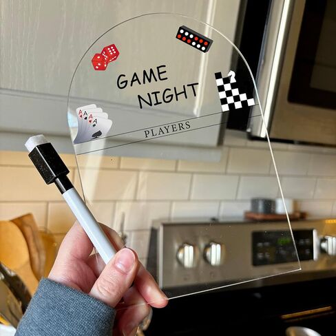 Generic Personalized Game Score Board - Acrylic Engraved Family Game Night Score Tracker,Personalized Gamer Gift, Wedding Gift, Housewarming Gift, Game Night Score Card in Saudi Arabia
