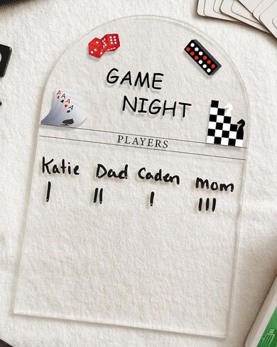 Generic Personalized Game Score Board - Acrylic Engraved Family Game Night Score Tracker,Personalized Gamer Gift, Wedding Gift, Housewarming Gift, Game Night Score Card in Saudi Arabia