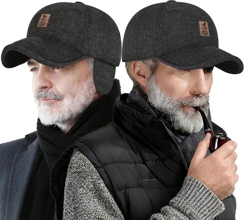 2 Pack Winter for Men Outdoor Hat,Adjustable Warm Baseball Cap Hats Dad Caps in Saudi Arabia