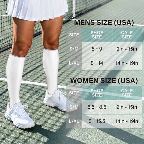 Acture 6 Pack Compression Socks for Women and Men - Knee High for Medical, Running, Nurses, Travel in Kuwait