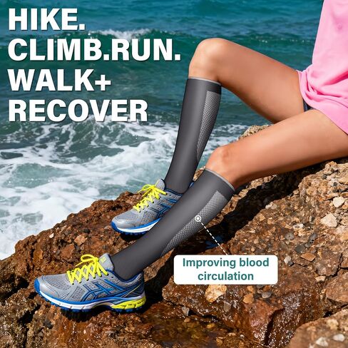 Acture 6 Pack Compression Socks for Women and Men - Knee High for Medical, Running, Nurses, Travel in Kuwait