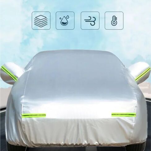 متوافق مع KIA PICANTO Morning JA غطاء السيارة الكامل المطر الصقيع الثلوج غطاء حماية السيارة، حماية من الأشعة فوق البنفسجية، حماية طلاء السيارة (أسود) in Kuwait