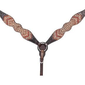 HILASON Western Horse Floral Headstall Breast Collar Set American Leather Brown | Tack for Horses in Saudi Arabia