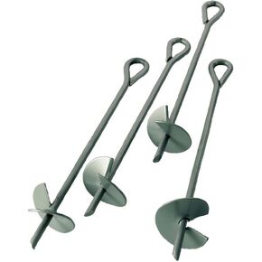 ShelterLogic ShelterAuger 4-Piece 15-Inch Reusable Heavy Duty Steel Earth Auger Anchor Kit with 40-Feet of Rope for Anchoring Shelters, Canopies, and Instant Garages , Silver in Saudi Arabia