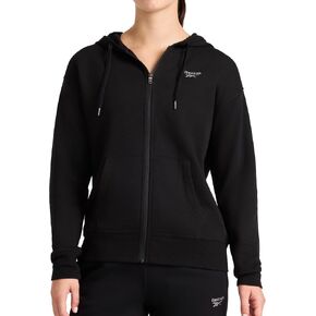 سترة نسائية بغطاء للرأس بسحاب كامل من حجر الراين من Reebok، مقاس قياسي، نسيج قطن-بوليستر متوسط ​​الوزن in Kuwait