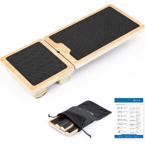 StrongTek Single-Leg Balance Board for Foot & Ankle Strengthening, Rehab & Stability Training, Non-Slip Wood Design for Sprained Ankles, Plantar Fasciitis & Physical Therapy Exercises in Kuwait