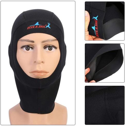 Alomejor Diving Hood 1mm/3mm Neoprene Wetsuit Hood Snorkeling Wetsuit Hood Surf Divers Hat Diving Cover for Snorkeling Kayaking Sailing Canoeing Water Sports(L 1mm) in Saudi Arabia