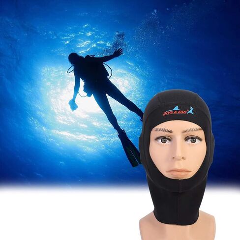 Alomejor Diving Hood 1mm/3mm Neoprene Wetsuit Hood Snorkeling Wetsuit Hood Surf Divers Hat Diving Cover for Snorkeling Kayaking Sailing Canoeing Water Sports(L 1mm) in Saudi Arabia