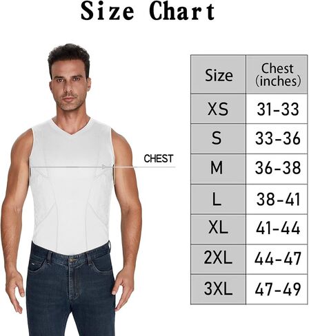 Conceal Carry Shirts for Men V Neck Concealed Carry Tank Top Sleeveless Holster Shirt with Two Large Pockets in Saudi Arabia