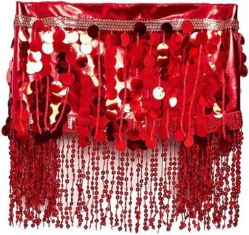 تنورة رقص شرقي مثيرة للنساء تنورة شرابة لامعة مُزينة بالترتر وحفلات الرقص الهذيان موضة 2025 in Kuwait