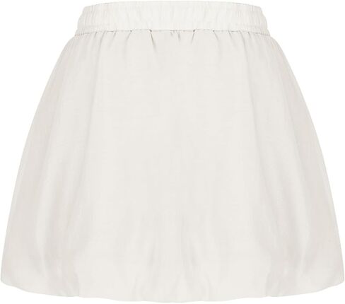 Solid Bubble Skirt for Women Cute High Waisted Ruffled Casual Mini Skorts Fashion Going Out Bloomer Skirts in Saudi Arabia