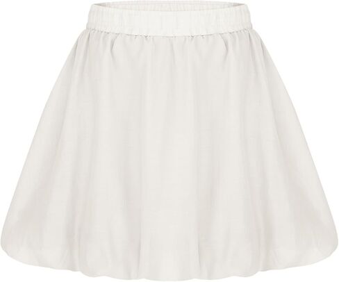 Solid Bubble Skirt for Women Cute High Waisted Ruffled Casual Mini Skorts Fashion Going Out Bloomer Skirts in Saudi Arabia