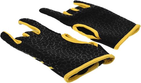 Professional Yellow Anti-Slip Silicone Bowling Gloves Breathable Elastic Fingerless Sports Gloves for Gym Fitness S Non-Skid Grip for Precise Bowling Control in Saudi Arabia