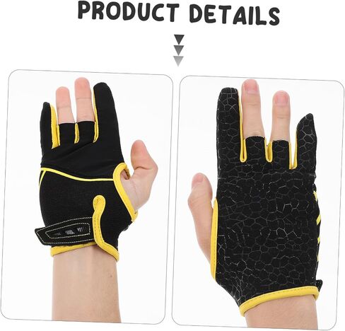 Professional Yellow Anti-Slip Silicone Bowling Gloves Breathable Elastic Fingerless Sports Gloves for Gym Fitness S Non-Skid Grip for Precise Bowling Control in Saudi Arabia