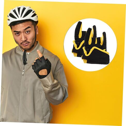 Professional Yellow Anti-Slip Silicone Bowling Gloves Breathable Elastic Fingerless Sports Gloves for Gym Fitness S Non-Skid Grip for Precise Bowling Control in Saudi Arabia