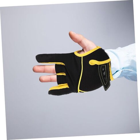 Professional Yellow Anti-Slip Silicone Bowling Gloves Breathable Elastic Fingerless Sports Gloves for Gym Fitness S Non-Skid Grip for Precise Bowling Control in Saudi Arabia