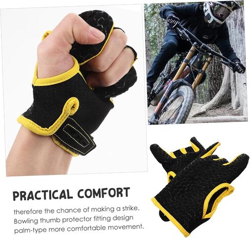 Professional Yellow Anti-Slip Silicone Bowling Gloves Breathable Elastic Fingerless Sports Gloves for Gym Fitness S Non-Skid Grip for Precise Bowling Control in Saudi Arabia