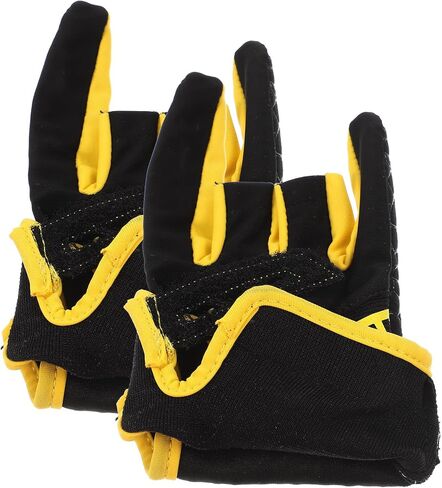 Silicone Anti-Slip Bowling Gloves Breathable Fingerless Sports Gloves for Men Women Professional Elastic Fit Yellow S in Saudi Arabia