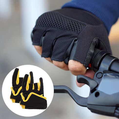 Silicone Anti-Slip Bowling Gloves Breathable Fingerless Sports Gloves for Men Women Professional Elastic Fit Yellow S in Saudi Arabia