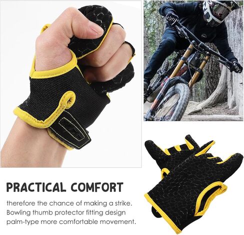 Silicone Anti-Slip Bowling Gloves Breathable Fingerless Sports Gloves for Men Women Professional Elastic Fit Yellow S in Saudi Arabia