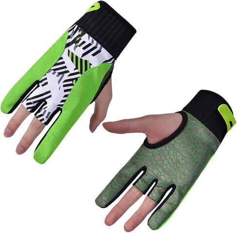 DECHOUS Professional Fingerless Bowling Gloves Anti-Slip Silicone Pattern Self-Adhesive Wrist Breathable Sports Gloves for Secure Hold and Flexible Use Green in Saudi Arabia