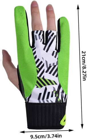 DECHOUS Professional Fingerless Bowling Gloves Anti-Slip Silicone Pattern Self-Adhesive Wrist Breathable Sports Gloves for Secure Hold and Flexible Use Green in Saudi Arabia