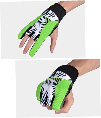 DECHOUS Professional Fingerless Bowling Gloves Anti-Slip Silicone Pattern Self-Adhesive Wrist Breathable Sports Gloves for Secure Hold and Flexible Use Green in Saudi Arabia