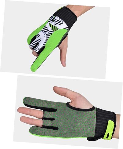 DECHOUS Professional Fingerless Bowling Gloves Anti-Slip Silicone Pattern Self-Adhesive Wrist Breathable Sports Gloves for Secure Hold and Flexible Use Green in Saudi Arabia