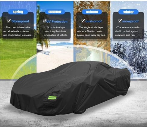 X Autohaux متوافق مع شيفروليه كورفيت C3 C4 C8 غطاء سيارة مقاوم للماء غطاء سيارة كامل خارجي حماية من جميع الأحوال الجوية مع سحاب (لـ C8) in Kuwait