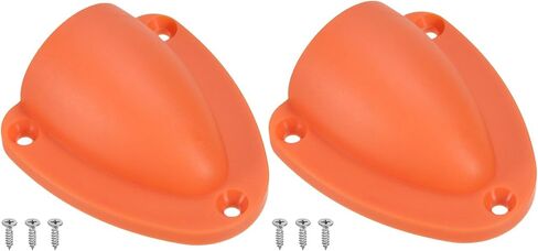 2-15/32" Nylon Marine Wire Cable Vent Cover, 2 Pcs Plastic Clam-Shell Vent Cap with Installation Screws for Boat Yacht, Orange in Saudi Arabia