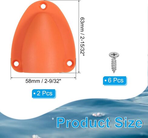 2-15/32" Nylon Marine Wire Cable Vent Cover, 2 Pcs Plastic Clam-Shell Vent Cap with Installation Screws for Boat Yacht, Orange in Saudi Arabia