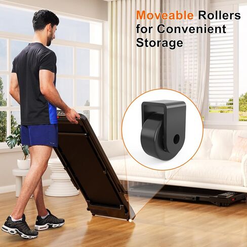 جهاز مشي MJWW مع شريط مقبض، جهاز مشي 3 في 1 قابل للطي للمساحات المنزلية الصغيرة، وسادة مشي محمولة تحت المكتب بقوة 3.0 حصان مع تطبيق، سعة 300 رطل in Kuwait