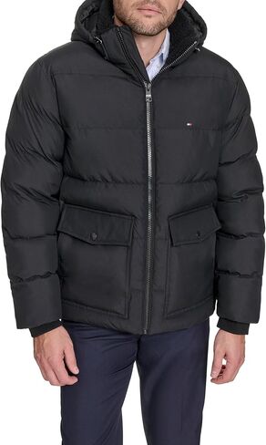 Tommy Hilfiger mens Hooded Puffer With Patch Pockets in Saudi Arabia