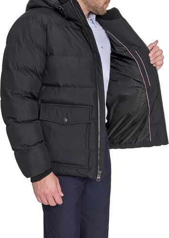 Tommy Hilfiger mens Hooded Puffer With Patch Pockets in Saudi Arabia