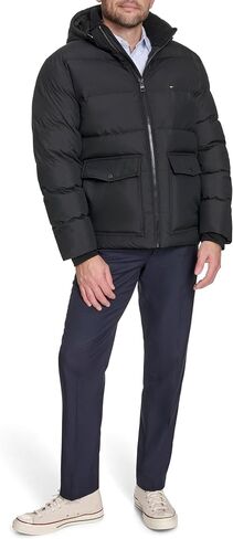 Tommy Hilfiger mens Hooded Puffer With Patch Pockets in Saudi Arabia