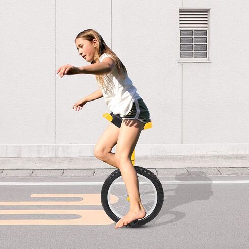 16 Inch Wheel Unicycle Balance Fitness Exercise, Outdoor Wheel Unicycle with Curved Seat and Non-Slip Pedal, Garden Unicycle Wheels for Office Workers, Students and Cycling Enthusiasts in Kuwait