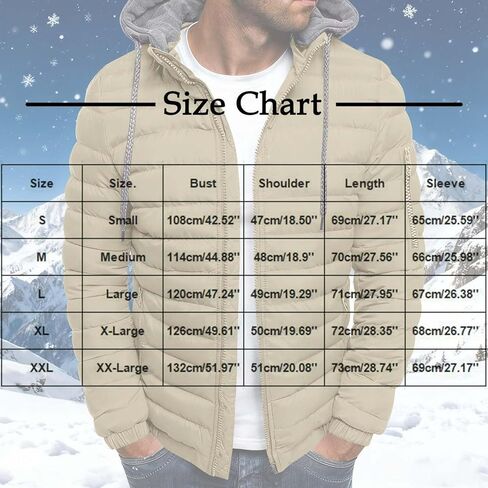 سترة منتفخة خفيفة الوزن للرجال مع غطاء محرك السيارة وسحاب أسفل سترة شتاء دافئ مبطن معطف كاجوال مبطن هوديي الستر in Kuwait
