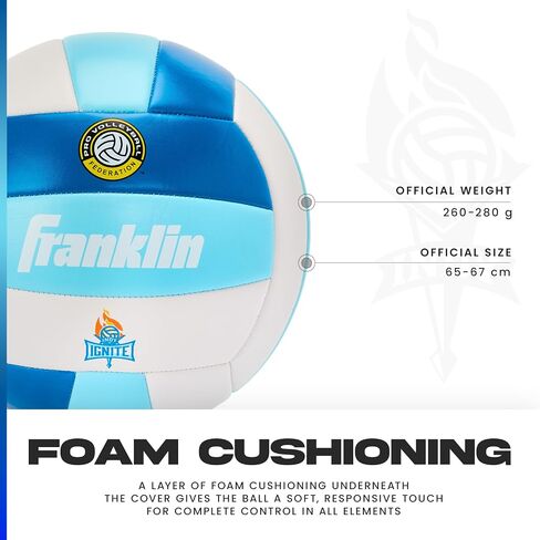 Franklin Sports PVF Team Volleyballs - Official Size + Regulation Weight Volleyballs for Indoor + Outdoor Use - Youth + Adult Ball for Recreational Play - Official PVF Team Logos + Colors in Saudi Arabia
