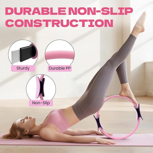 16Pcs Home Pilates Equipment for Women, Pilates Kit with 14'' Pilates Rings, Yoga Ball, Sliding Disks, Pilates Bands & Accessories - Workout Equipment Home Gym Includes Complete Fitness Poster in Saudi Arabia