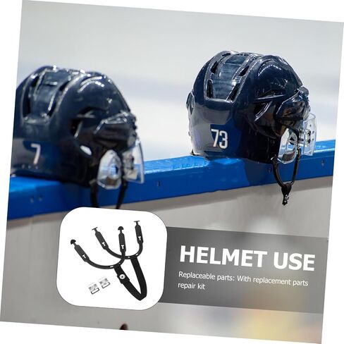 HEMOTON Hockey Helmet Chin Strap Replacement Kit Detachable Loops Polyester Chin Strap for Ice Hockey Helmets Goalkeeper Neck Protector Sturdy and Adjustable in Saudi Arabia
