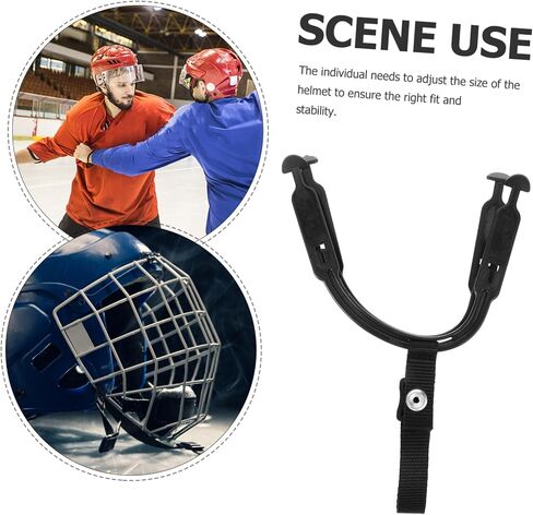 HEMOTON Hockey Helmet Chin Strap Replacement Kit Detachable Loops Polyester Chin Strap for Ice Hockey Helmets Goalkeeper Neck Protector Sturdy and Adjustable in Saudi Arabia