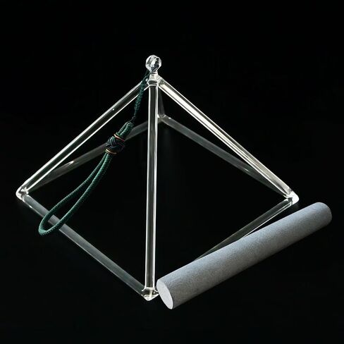 Crystal Meditation Pyramid 8 Inch Singing Bowls Crystal Healing Musical Instrument Geometric Tripod Yoga Meditation Wind Chime Percussion Instrument With Percussion Stick in Saudi Arabia