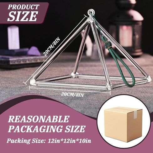 Crystal Meditation Pyramid 8 Inch Singing Bowls Crystal Healing Musical Instrument Geometric Tripod Yoga Meditation Wind Chime Percussion Instrument With Percussion Stick in Saudi Arabia