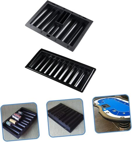Sosoport 2Pcs Poker Chip Storage Tray Plastic Table Chip Holder for Gaming Organize and Tidy Your Tabletop for Chips Easy to Use and Clean in Kuwait