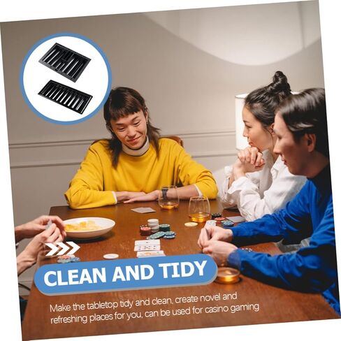 Sosoport 2Pcs Poker Chip Storage Tray Plastic Table Chip Holder for Gaming Organize and Tidy Your Tabletop for Chips Easy to Use and Clean in Kuwait