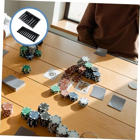Sosoport 2Pcs Poker Chip Storage Tray Plastic Table Chip Holder for Gaming Organize and Tidy Your Tabletop for Chips Easy to Use and Clean in Kuwait