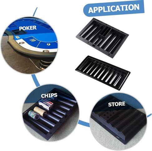 GALPADA Thick Plastic Poker Chips Tray Set of 2 Poker Chip Holder for Table for Games and Tournaments Sturdy and Easy to Clean in Kuwait