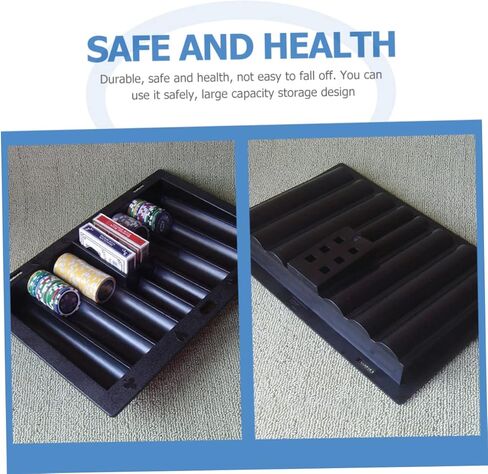 GALPADA Thick Plastic Poker Chips Tray Set of 2 Poker Chip Holder for Table for Games and Tournaments Sturdy and Easy to Clean in Kuwait