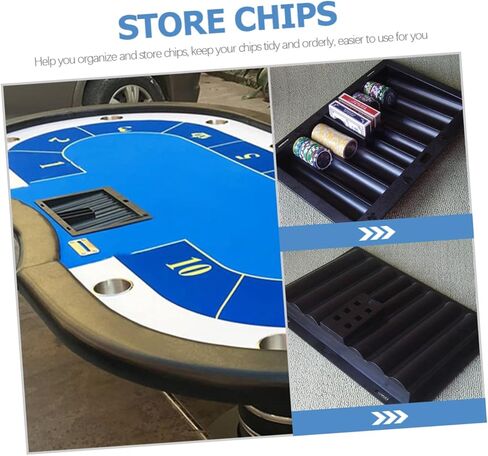 GALPADA Thick Plastic Poker Chips Tray Set of 2 Poker Chip Holder for Table for Games and Tournaments Sturdy and Easy to Clean in Kuwait