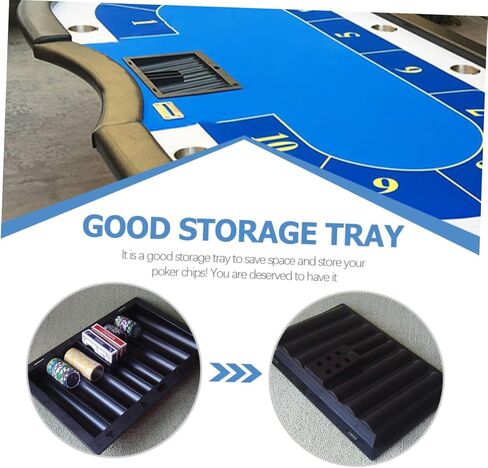 GALPADA Thick Plastic Poker Chips Tray Set of 2 Poker Chip Holder for Table for Games and Tournaments Sturdy and Easy to Clean in Kuwait